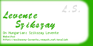 levente szikszay business card